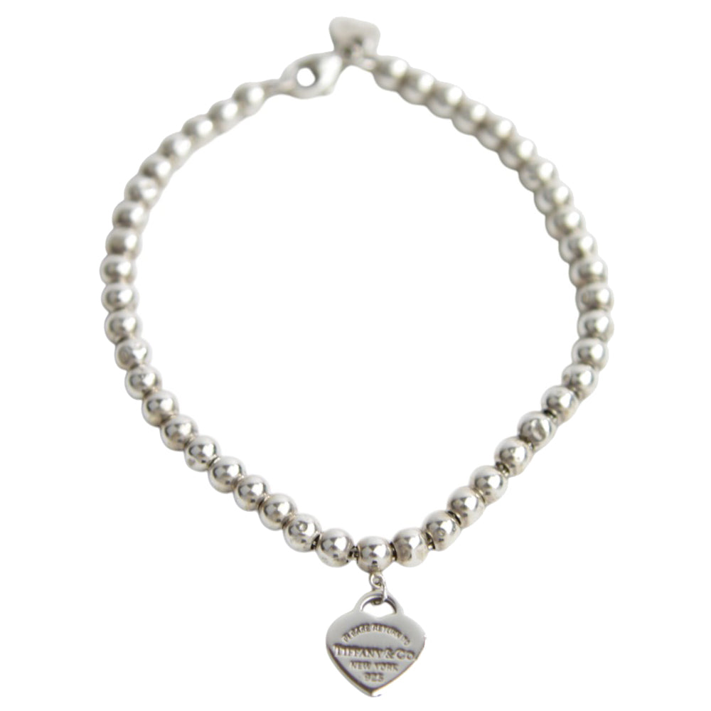 TIFFANY & CO Blue Heart Ball Return To Bracelet LHQ587
