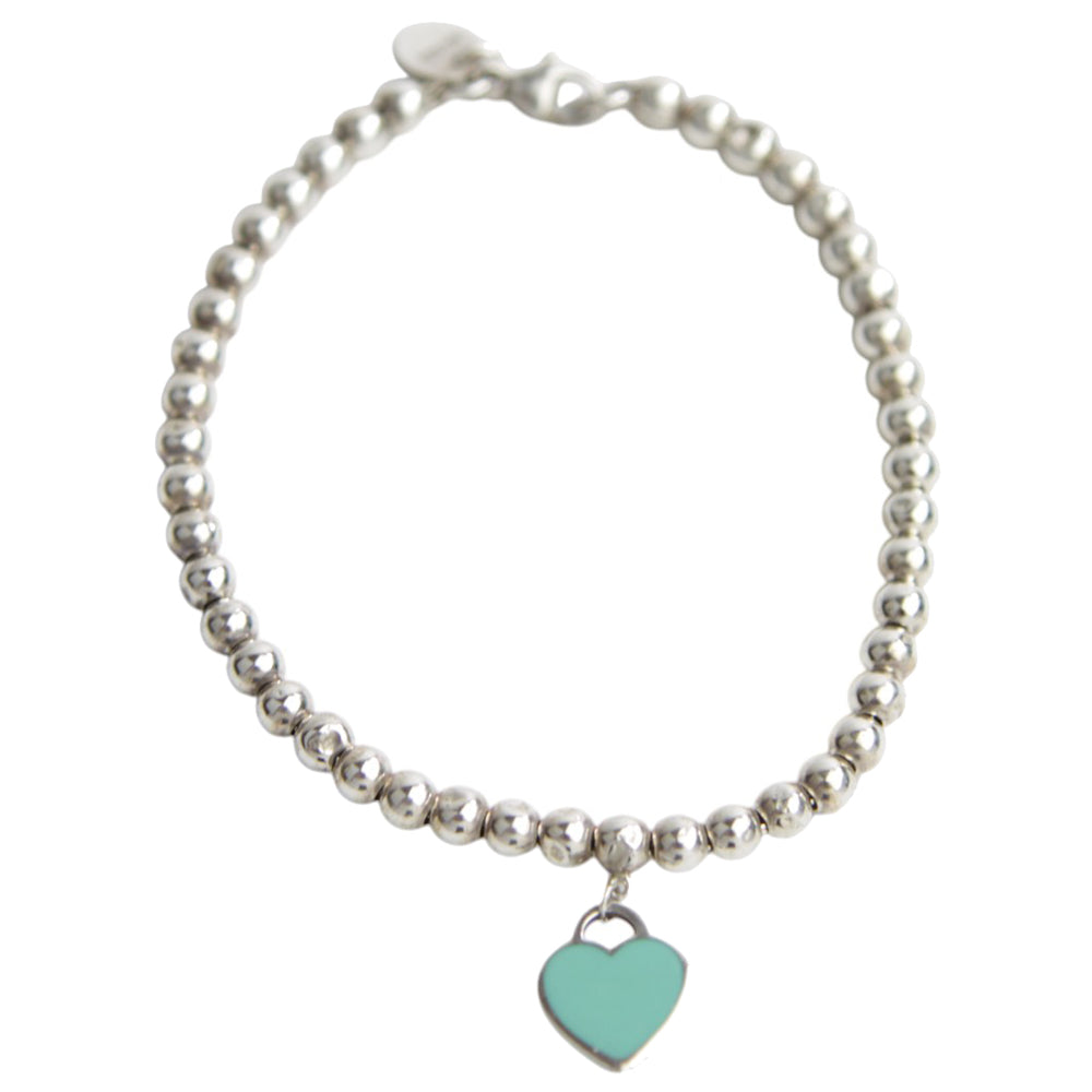 TIFFANY & CO Blue Heart Ball Return To Bracelet LHQ587
