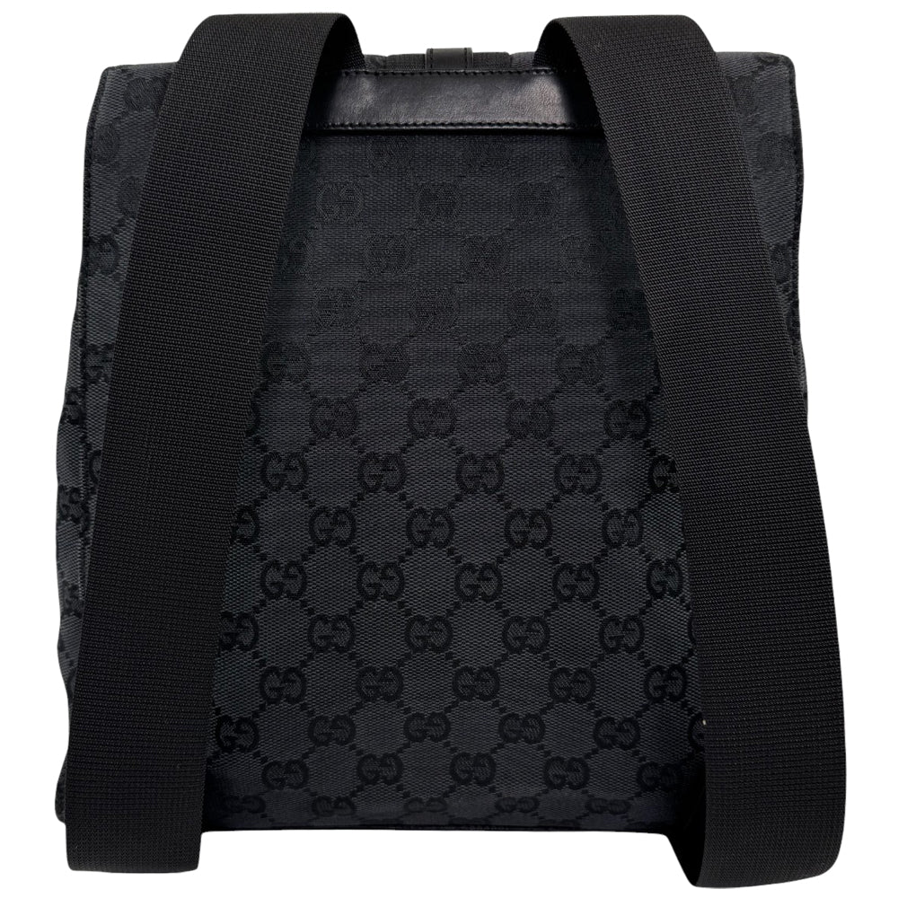 GUCCI GG Black Canvas Backpack LHQ600