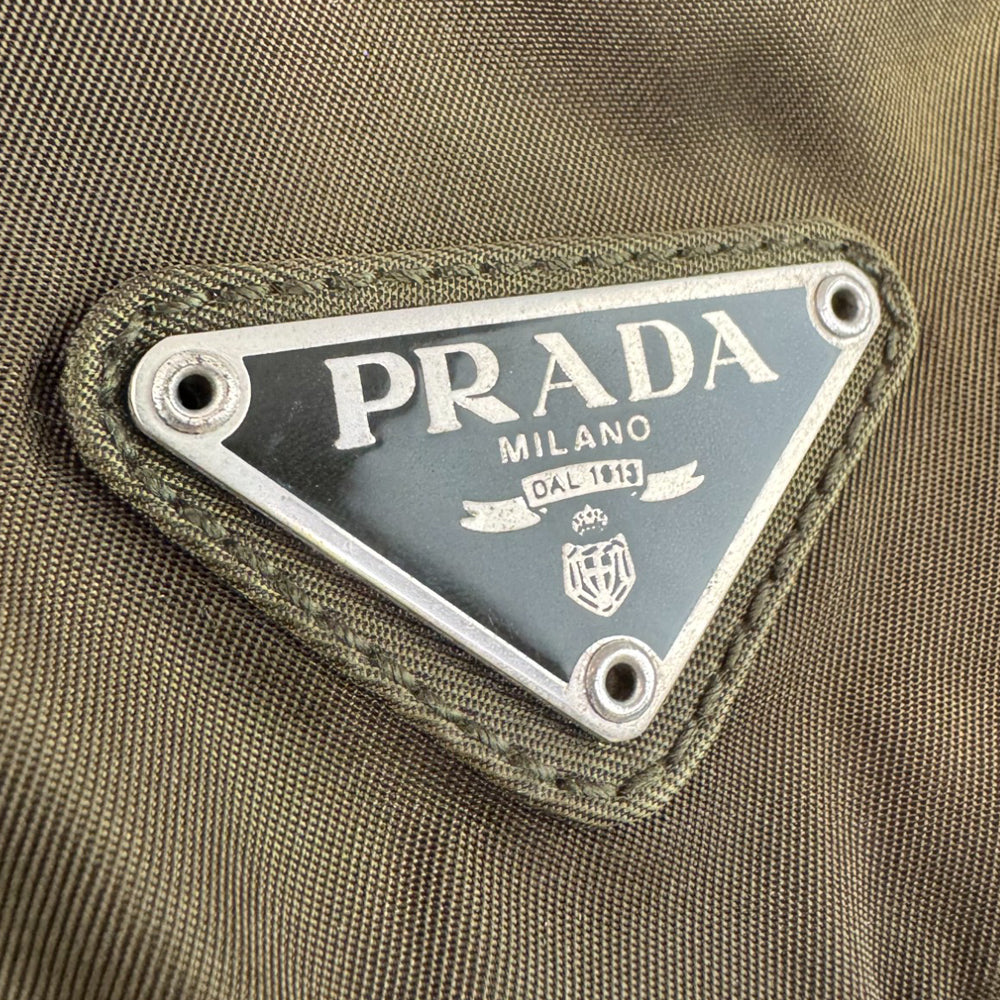 PRADA Khaki Nylon Backpack LHQ624