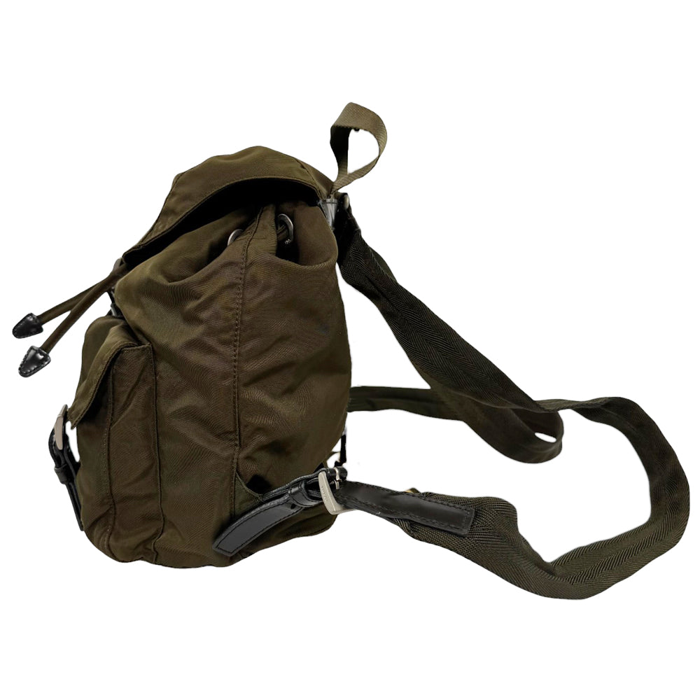 PRADA Khaki Nylon Backpack LHQ624
