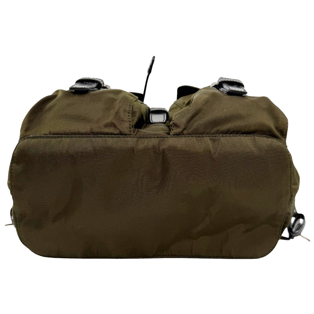 PRADA Khaki Nylon Backpack LHQ624