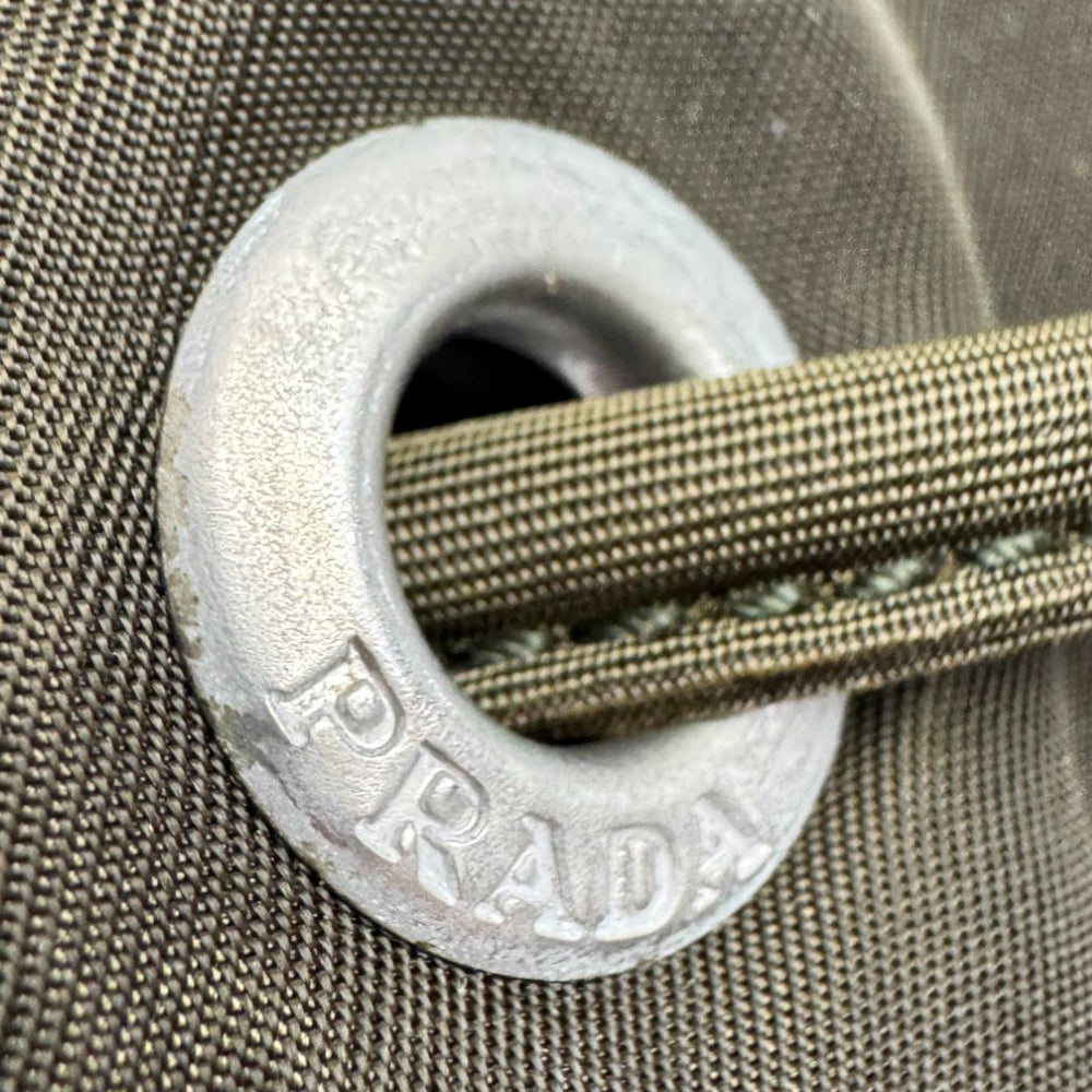 PRADA Khaki Nylon Backpack LHQ624