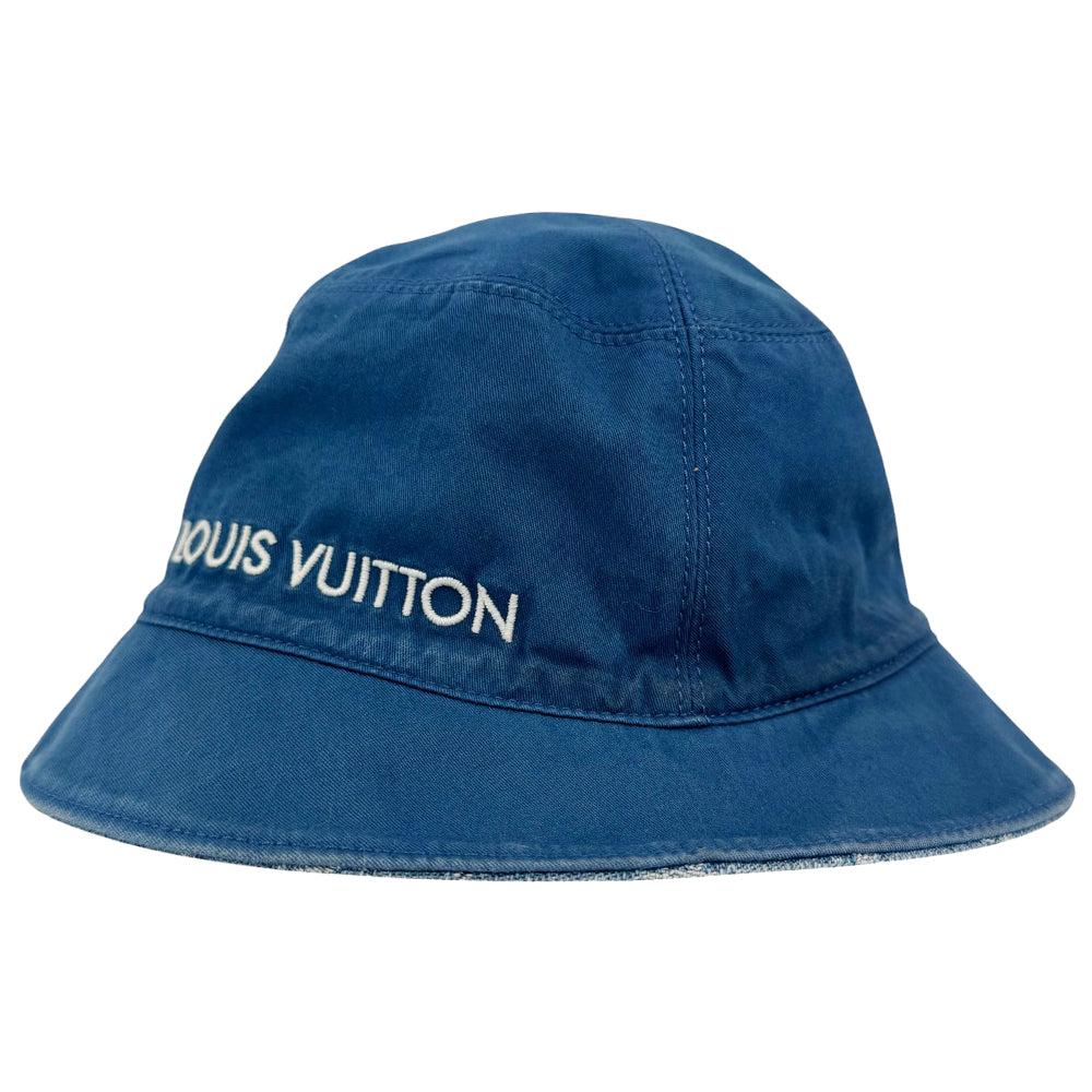 LOUIS VUITTON Denim Monogram Reversible Bucket Hat LHQ728