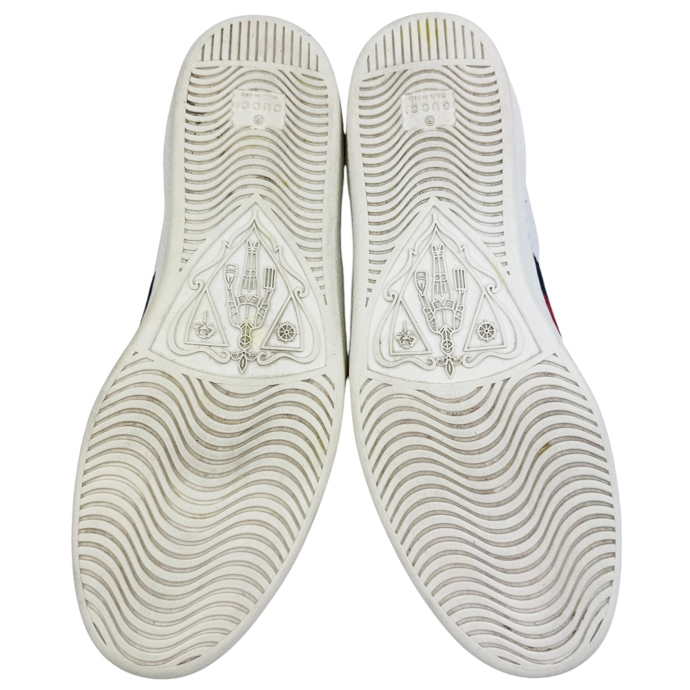 GUCCI White Leather Ace Trainers Size 9 UK LHQ643