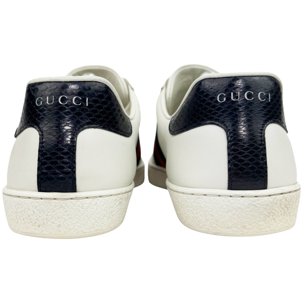 GUCCI White Leather Ace Trainers Size 9 UK LHQ643