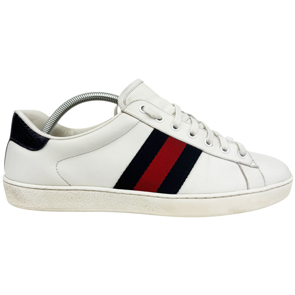 GUCCI White Leather Ace Trainers Size 9 UK LHQ643