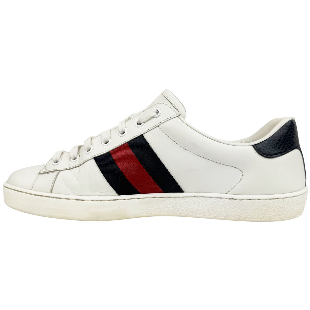 GUCCI White Leather Ace Trainers Size 9 UK LHQ643