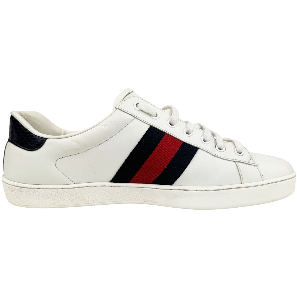 GUCCI White Leather Ace Trainers Size 9 UK LHQ643