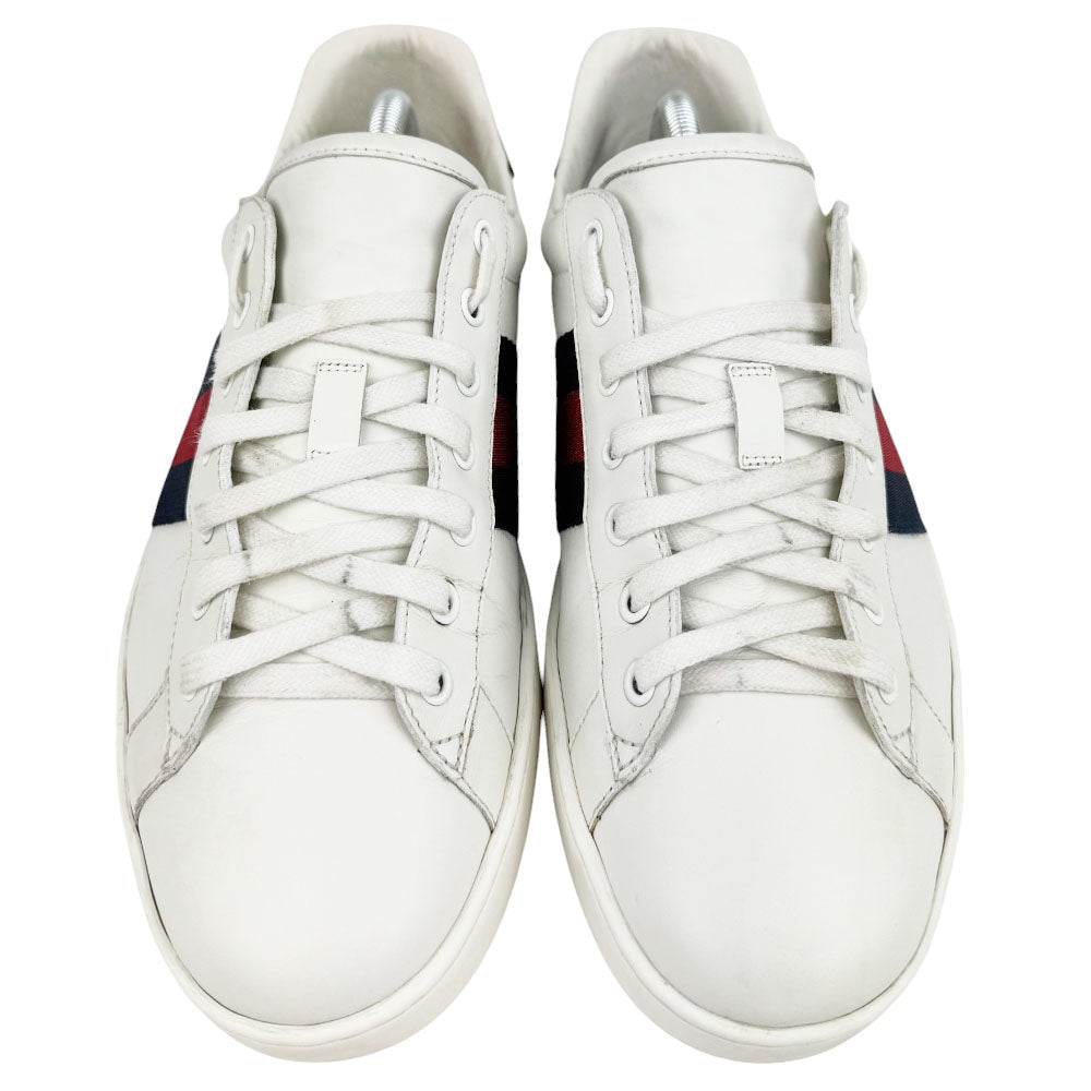 GUCCI White Leather Ace Trainers Size 9 UK LHQ643