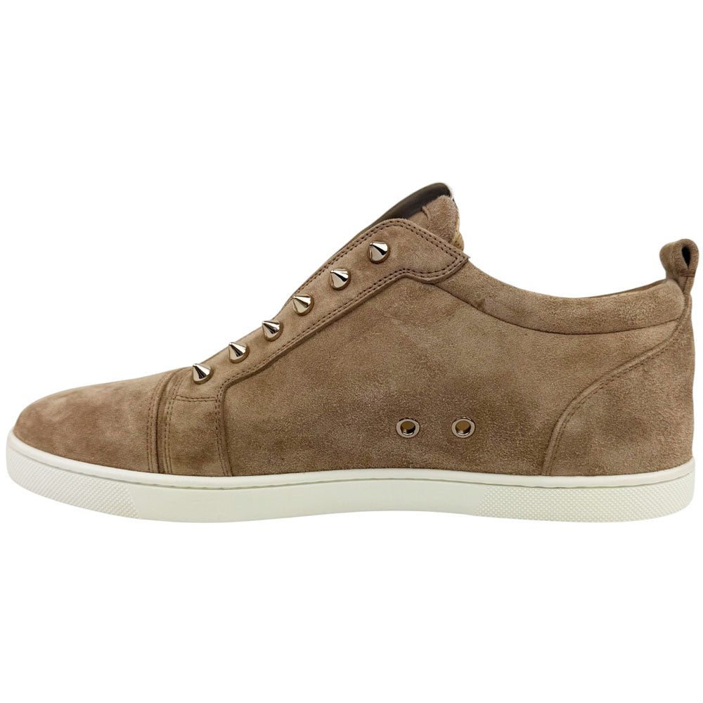 CHRISTIAN LOUBOUTIN Brown Suede Slip-On Trainers Size 9 UK LHQ645