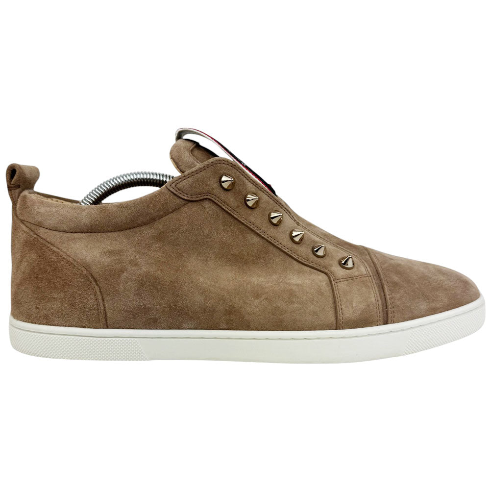 CHRISTIAN LOUBOUTIN Brown Suede Slip-On Trainers Size 9 UK LHQ645