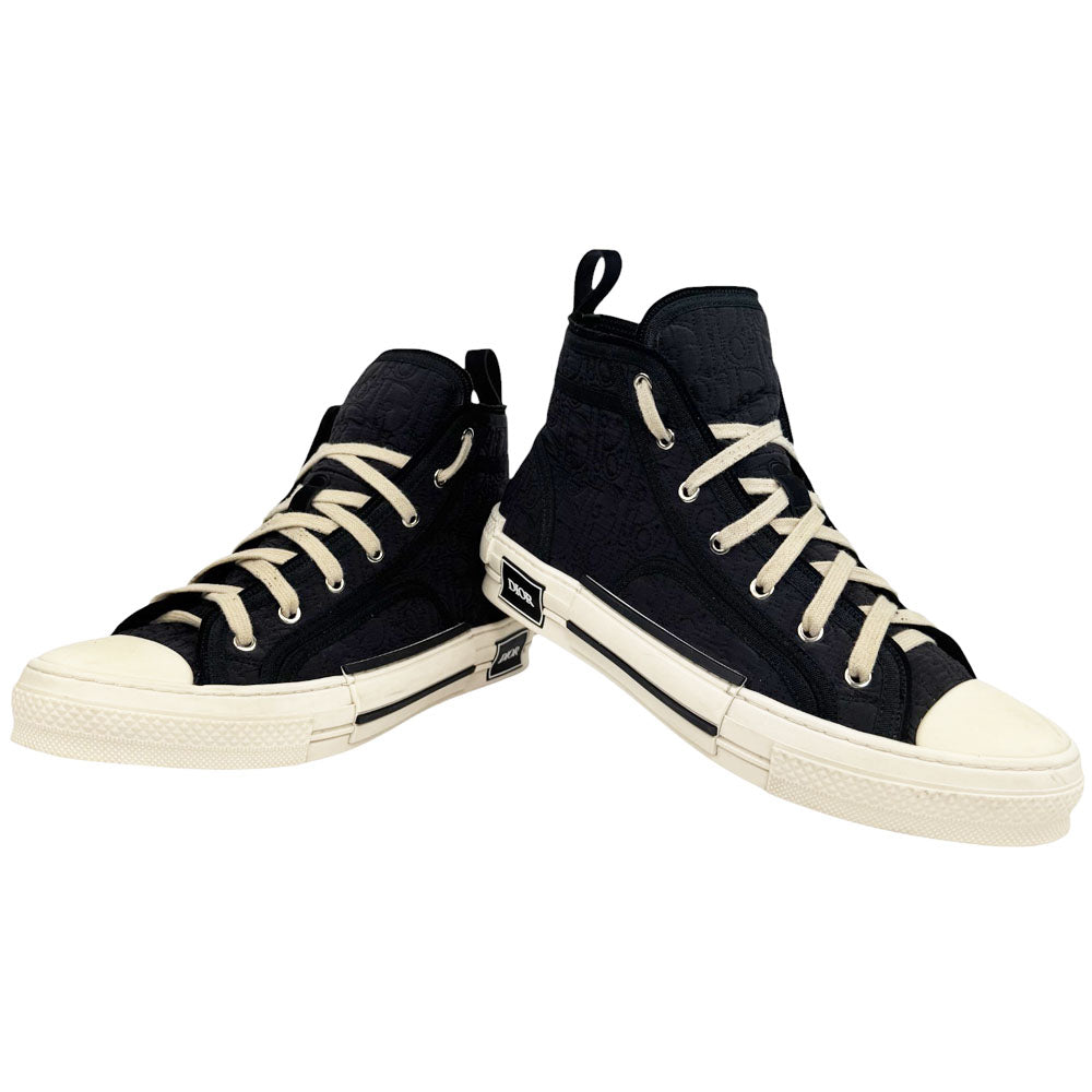 DIOR Black B23 Oblique High Top Trainers Size 9 UK LHQ646