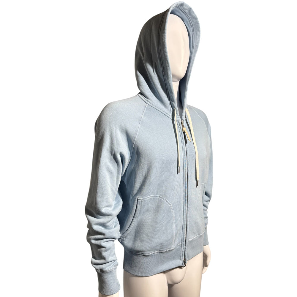 TOM FORD Light Blue Zip Hoodie Size M LHQ647