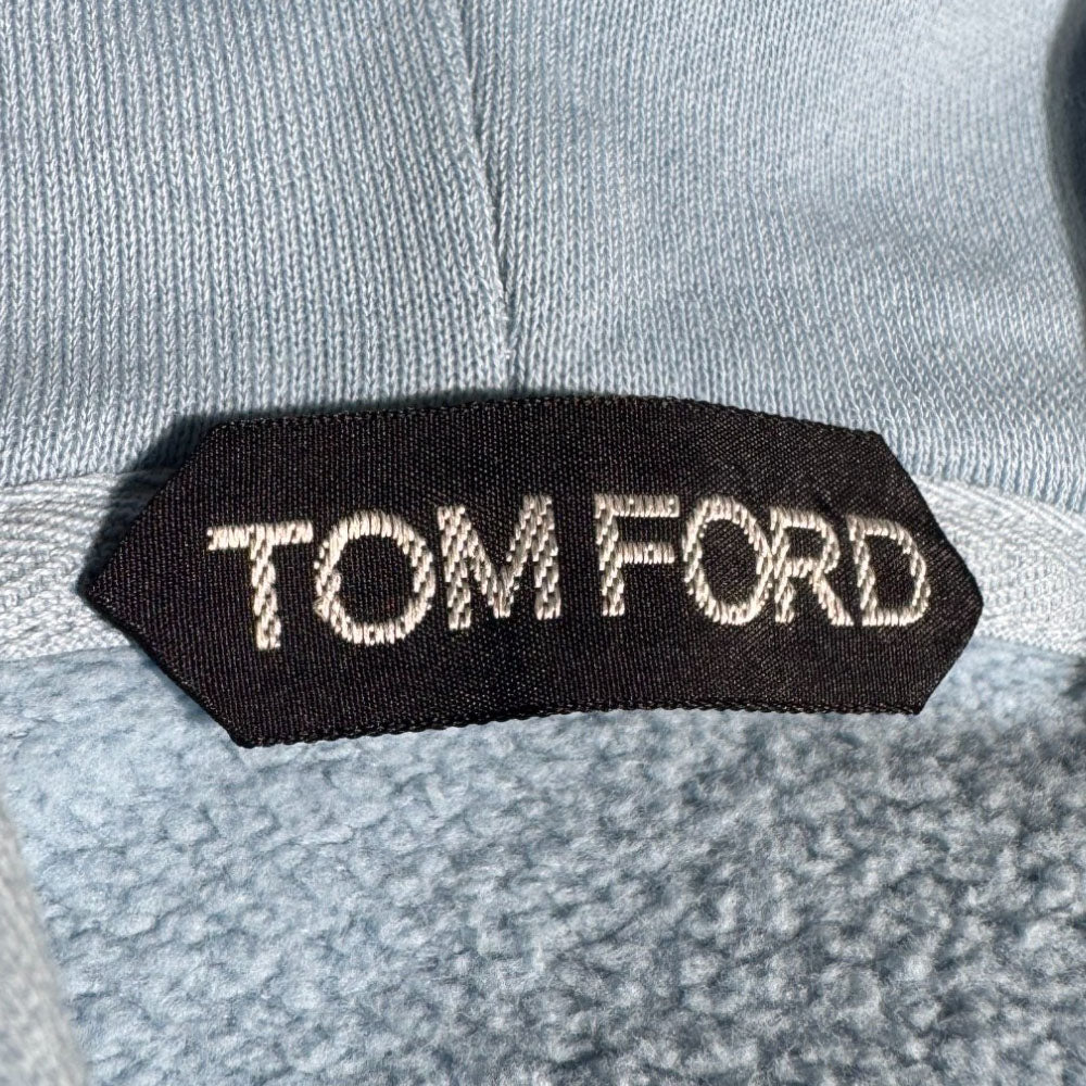 TOM FORD Light Blue Zip Hoodie Size M LHQ647