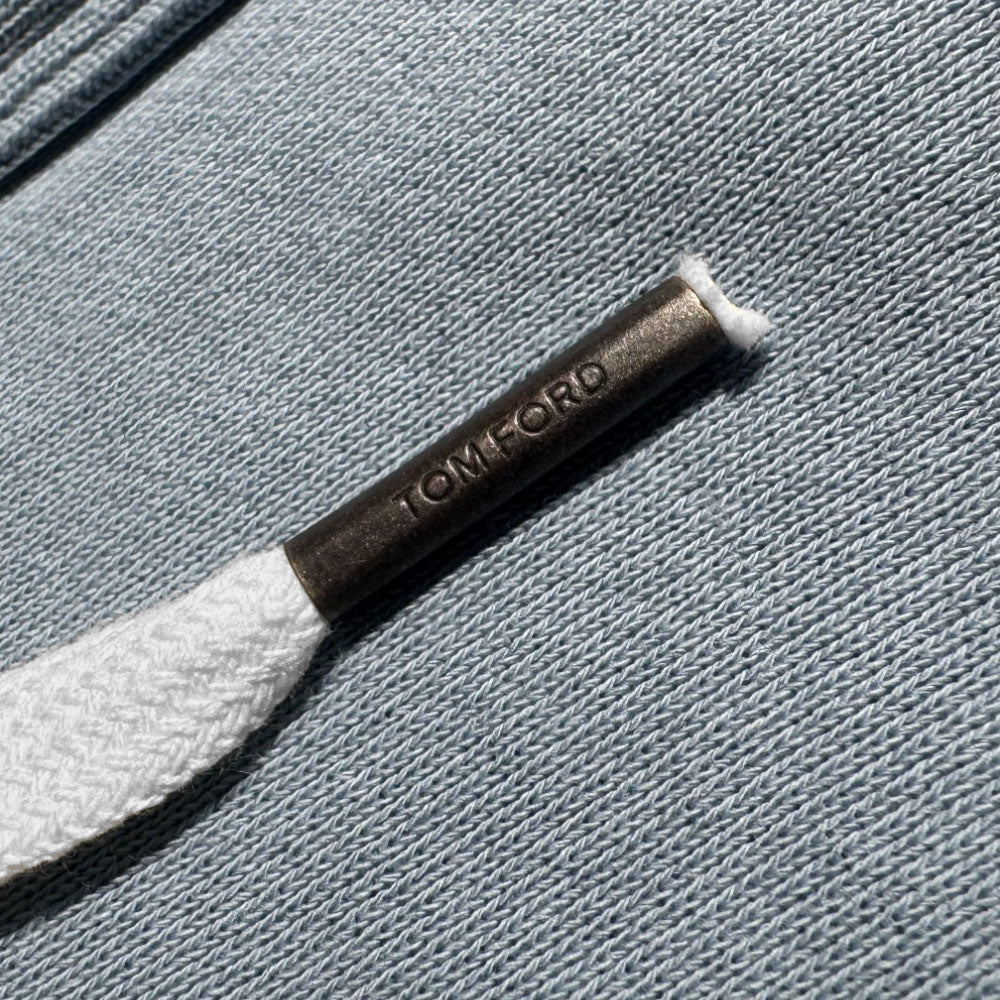 TOM FORD Light Blue Zip Hoodie Size M LHQ647
