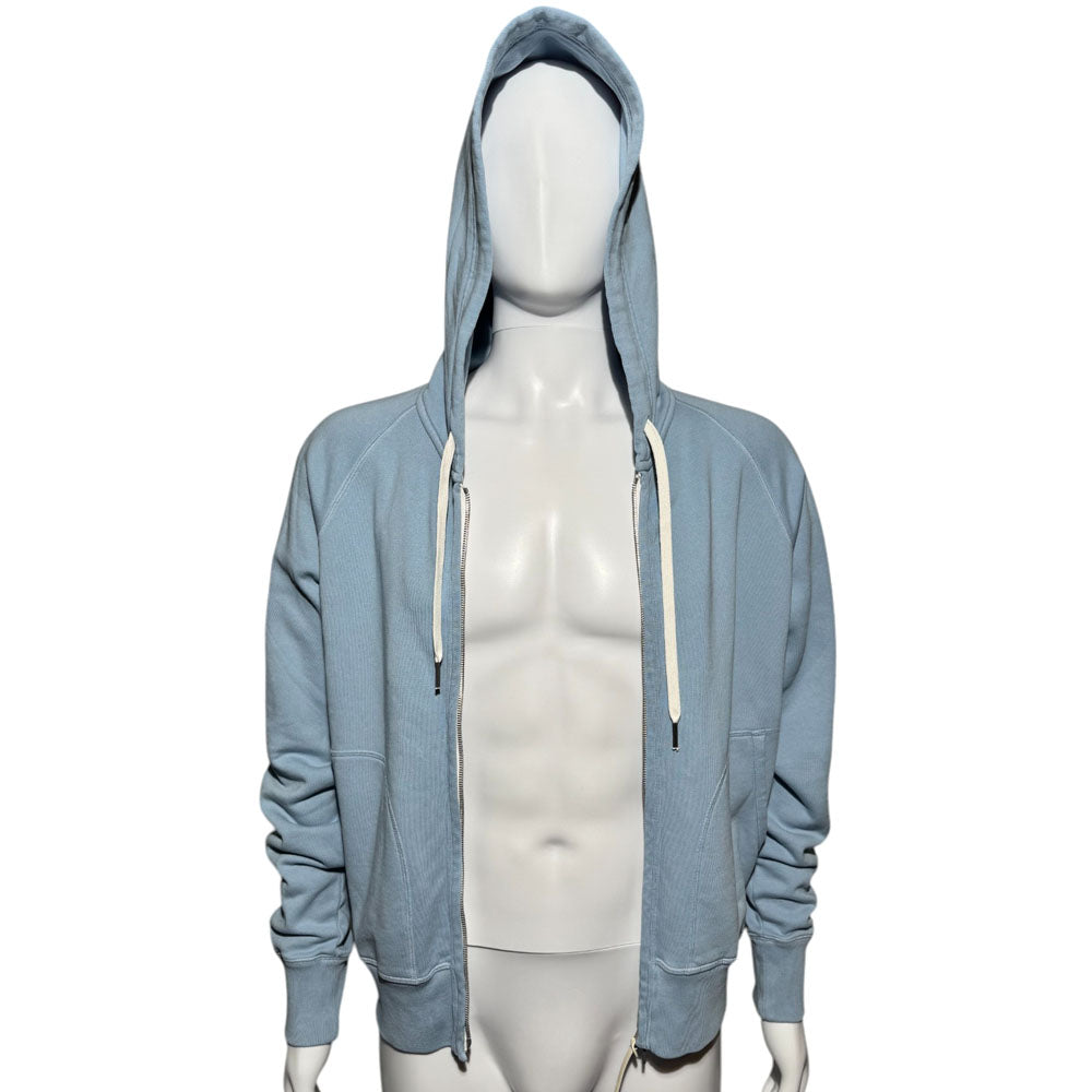 TOM FORD Light Blue Zip Hoodie Size M LHQ647