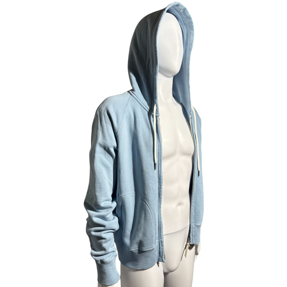 TOM FORD Light Blue Zip Hoodie Size M LHQ647