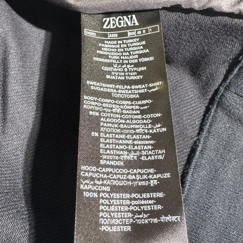 ZEGNA Navy Zip Hoodie Size M LHQ649