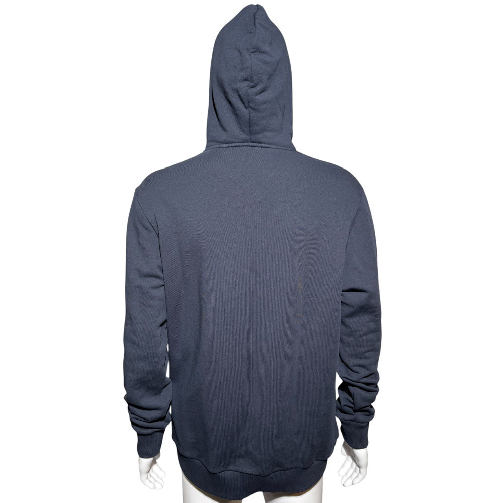 BALMAIN Navy Flocked Lion Pullover Hoodie Size M LHQ650