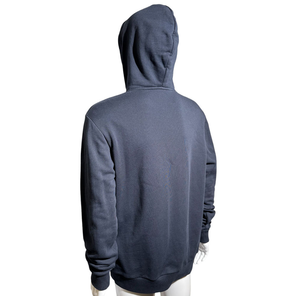 BALMAIN Navy Flocked Lion Pullover Hoodie Size M LHQ650