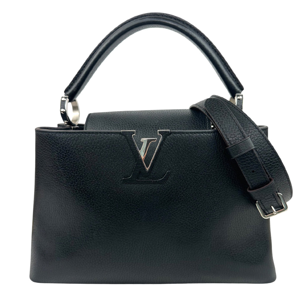 LOUIS VUITTON Capucines Black MM 2 Way Shoulder Bag Handbag LHQ666