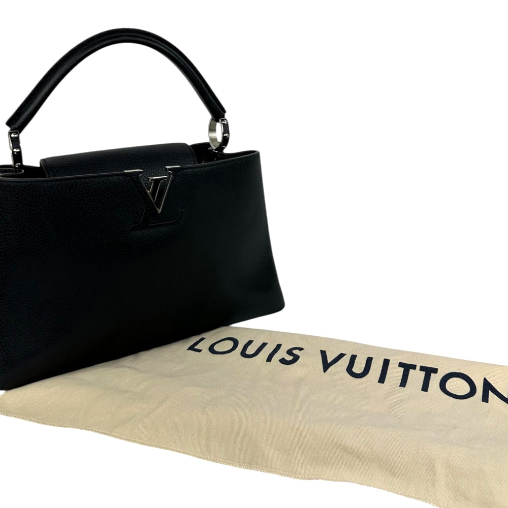 LOUIS VUITTON Capucines Black MM 2 Way Shoulder Bag Handbag LHQ666