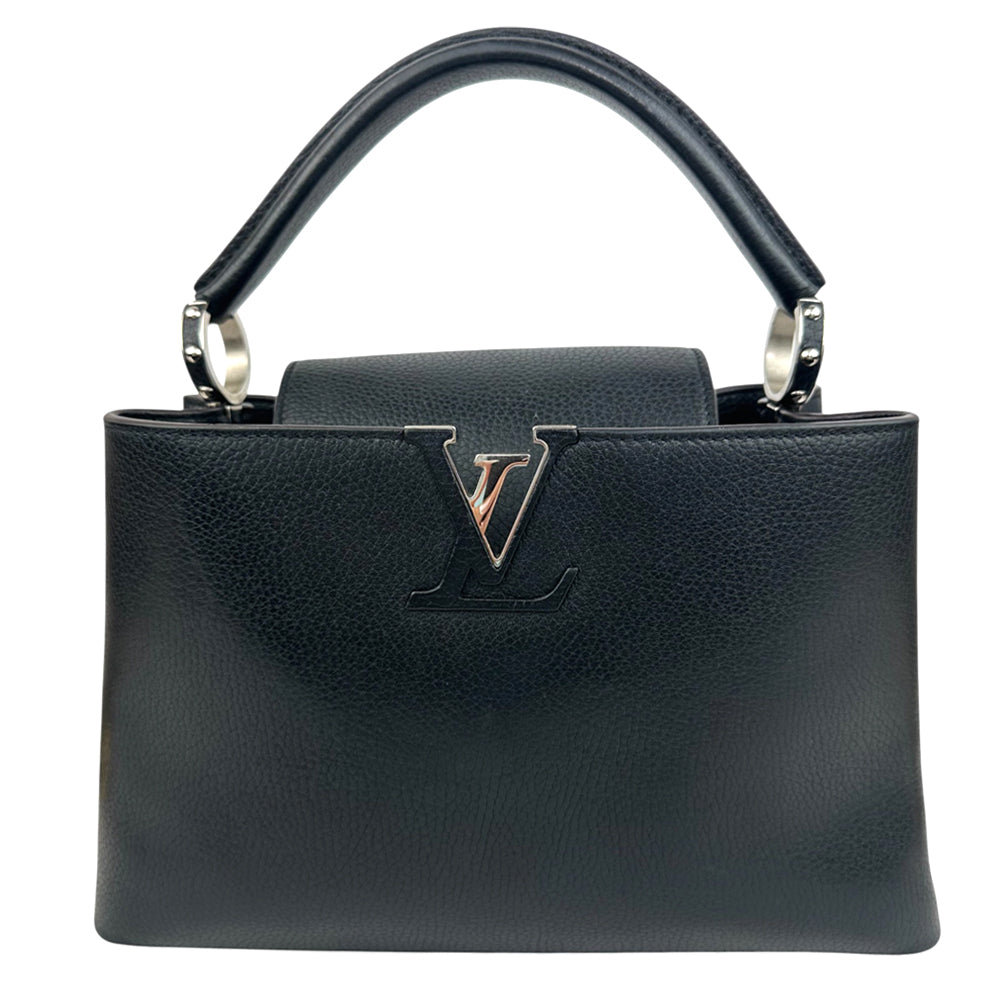 LOUIS VUITTON Capucines Black MM 2 Way Shoulder Bag Handbag LHQ666