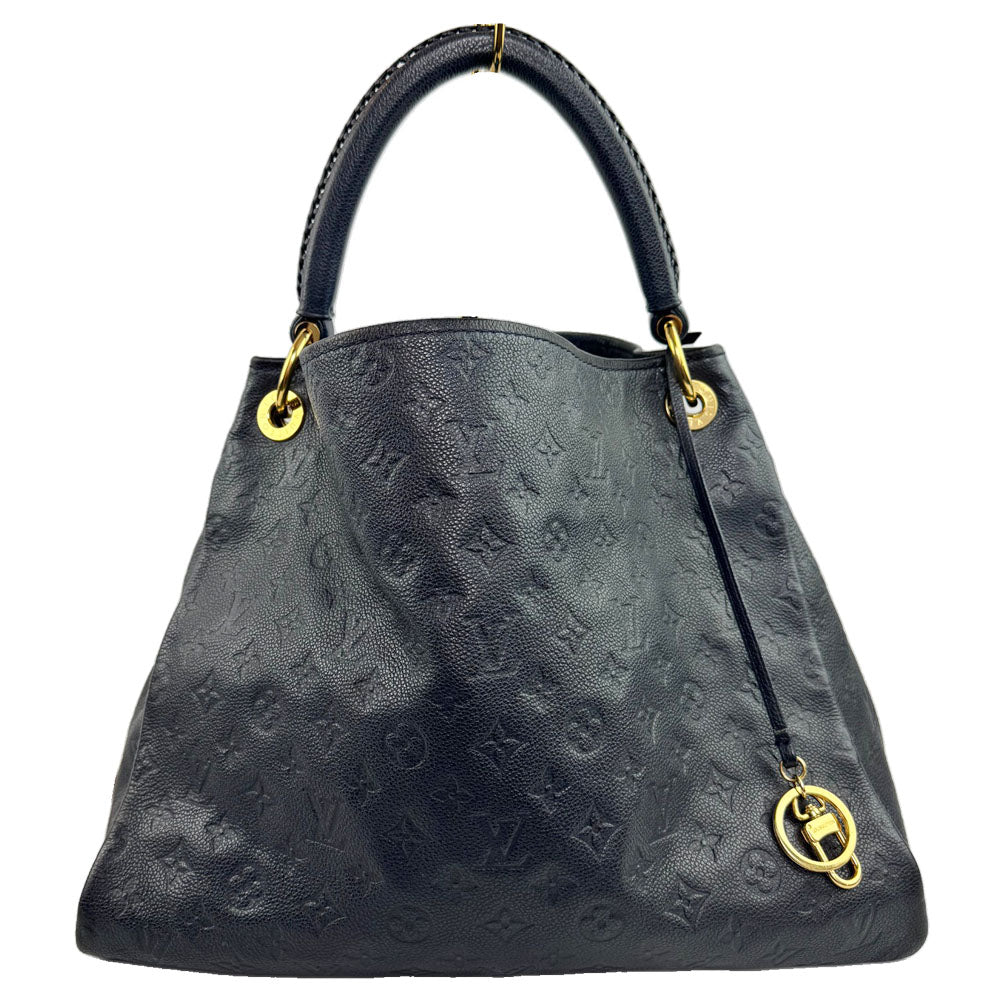 LOUIS VUITTON Artsy Black Leather Monogram Empreinte MM Shoulder Bag LHQ667