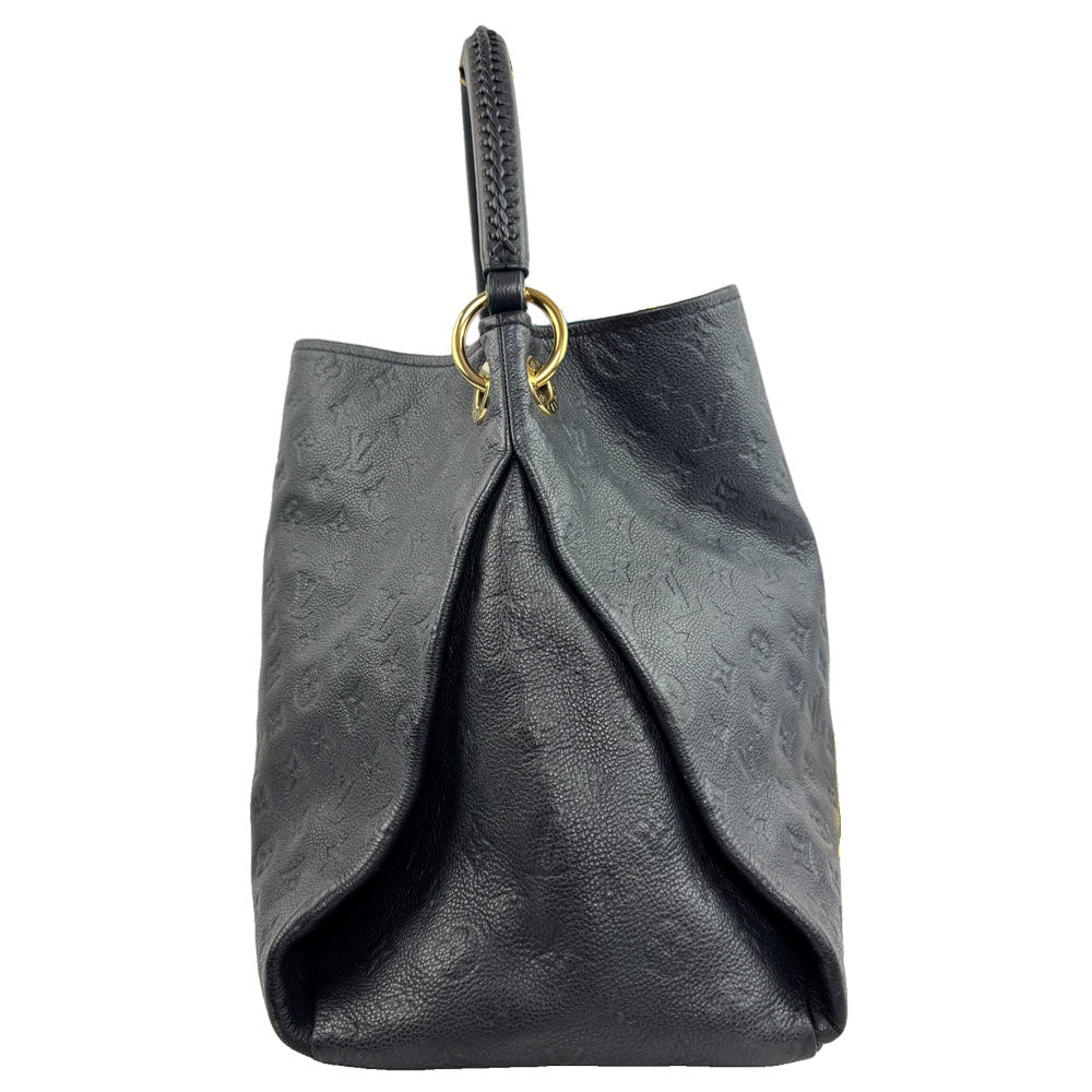 LOUIS VUITTON Artsy Black Leather Monogram Empreinte MM Shoulder Bag LHQ667
