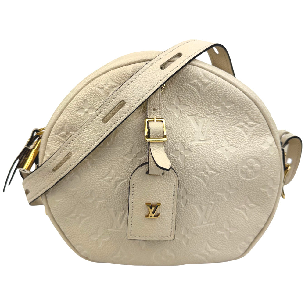 LOUIS VUITTON Monogram Empreinte Boite Chapeau Souple Cream Bag LHQ675