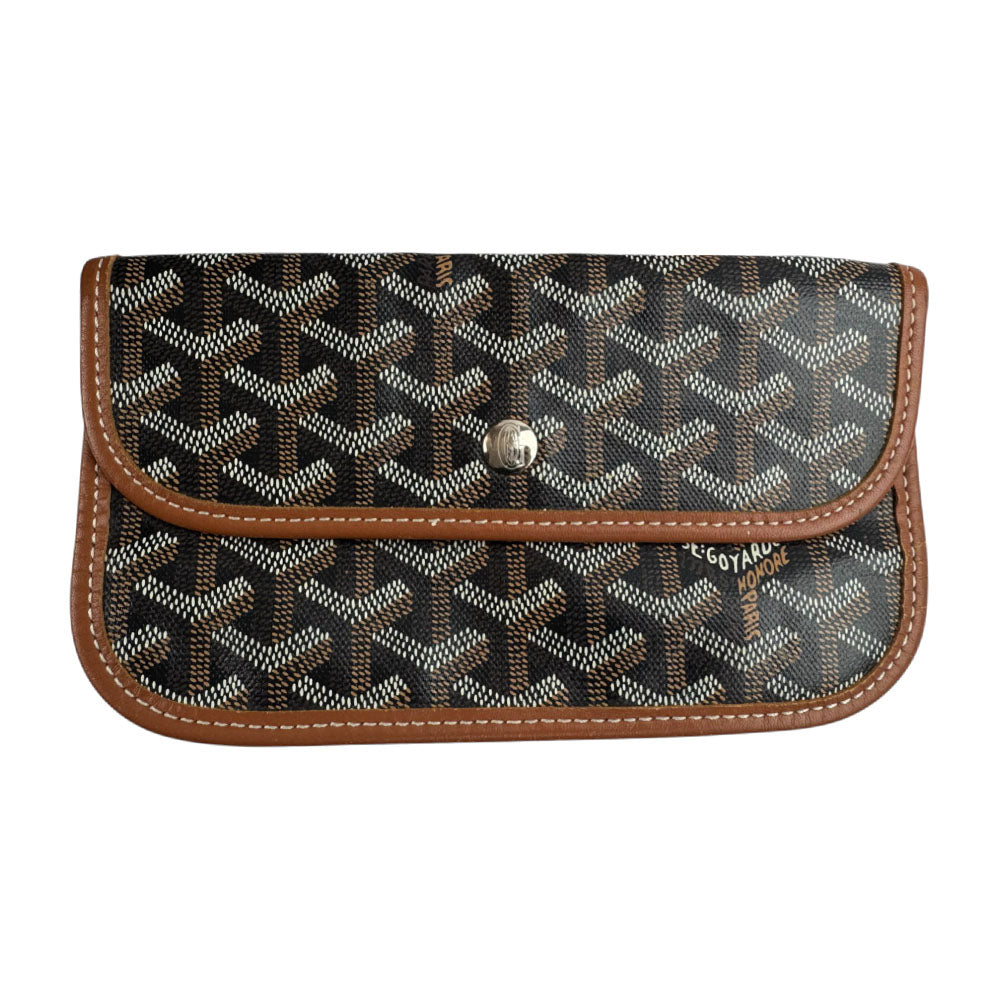 GOYARD Saint Louis Tote Bag MM Black Tan with Pouch LHQ681
