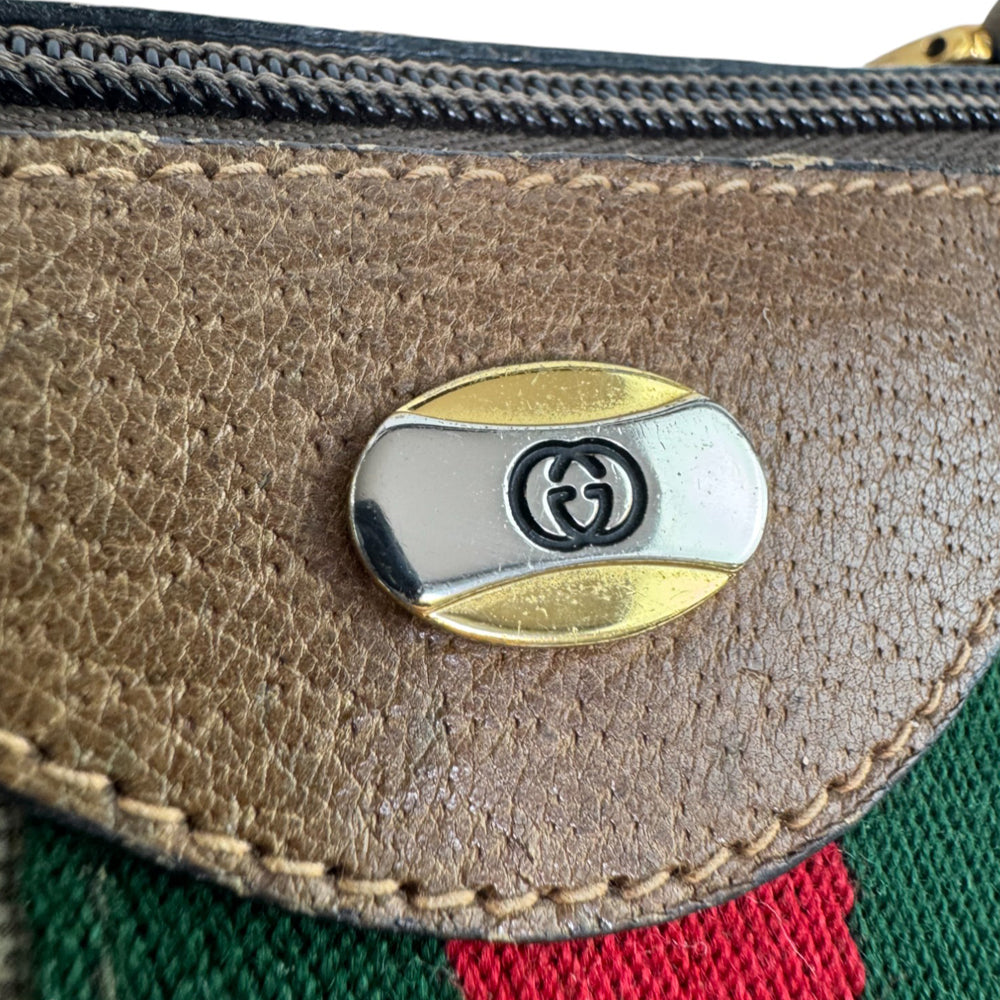 GUCCI GG Brown Sherry Line Boston Bag LHQ682