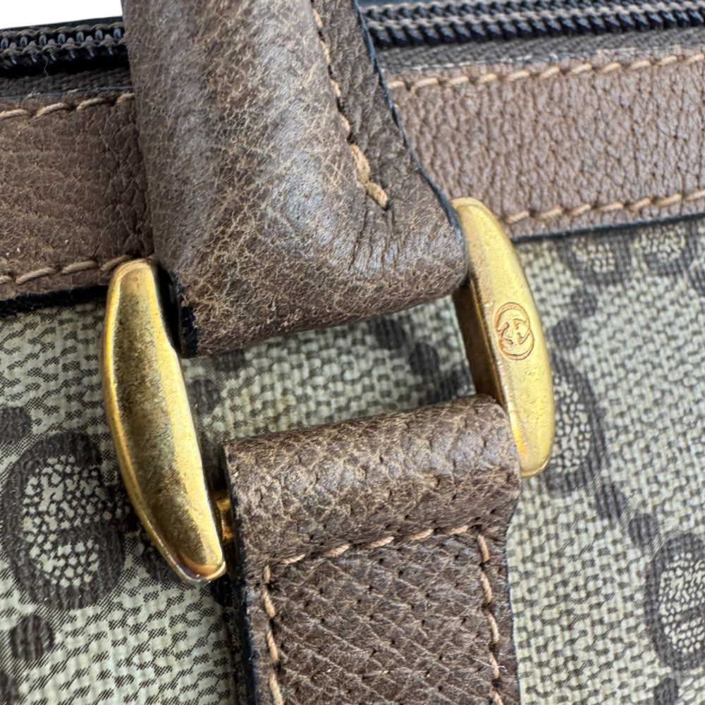 GUCCI GG Brown Sherry Line Boston Bag LHQ682