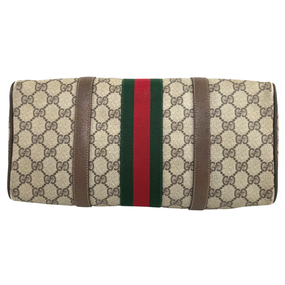 GUCCI GG Brown Sherry Line Boston Bag LHQ682