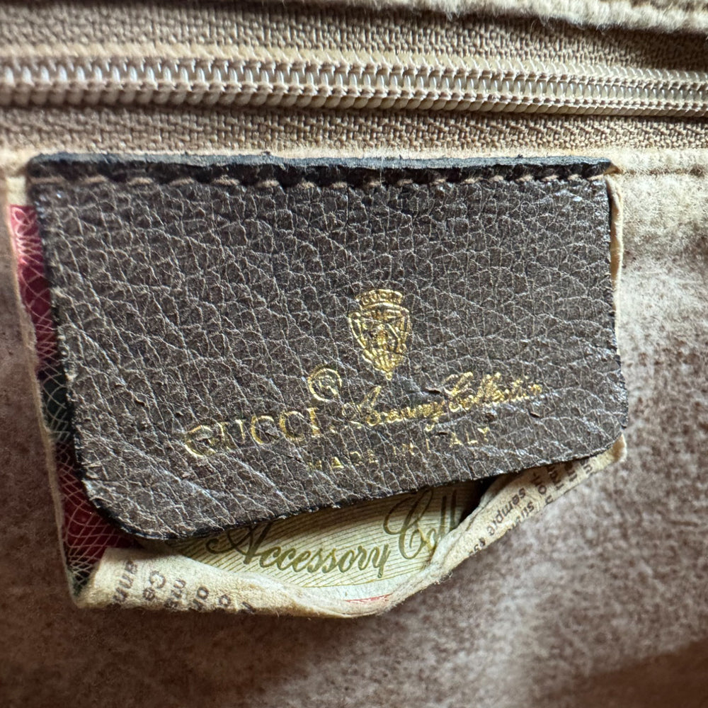 GUCCI GG Brown Sherry Line Boston Bag LHQ682