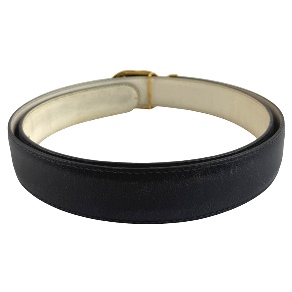 GUCCI GG Interlocking Navy Mens Belt Size 90cm/36" LHQ691