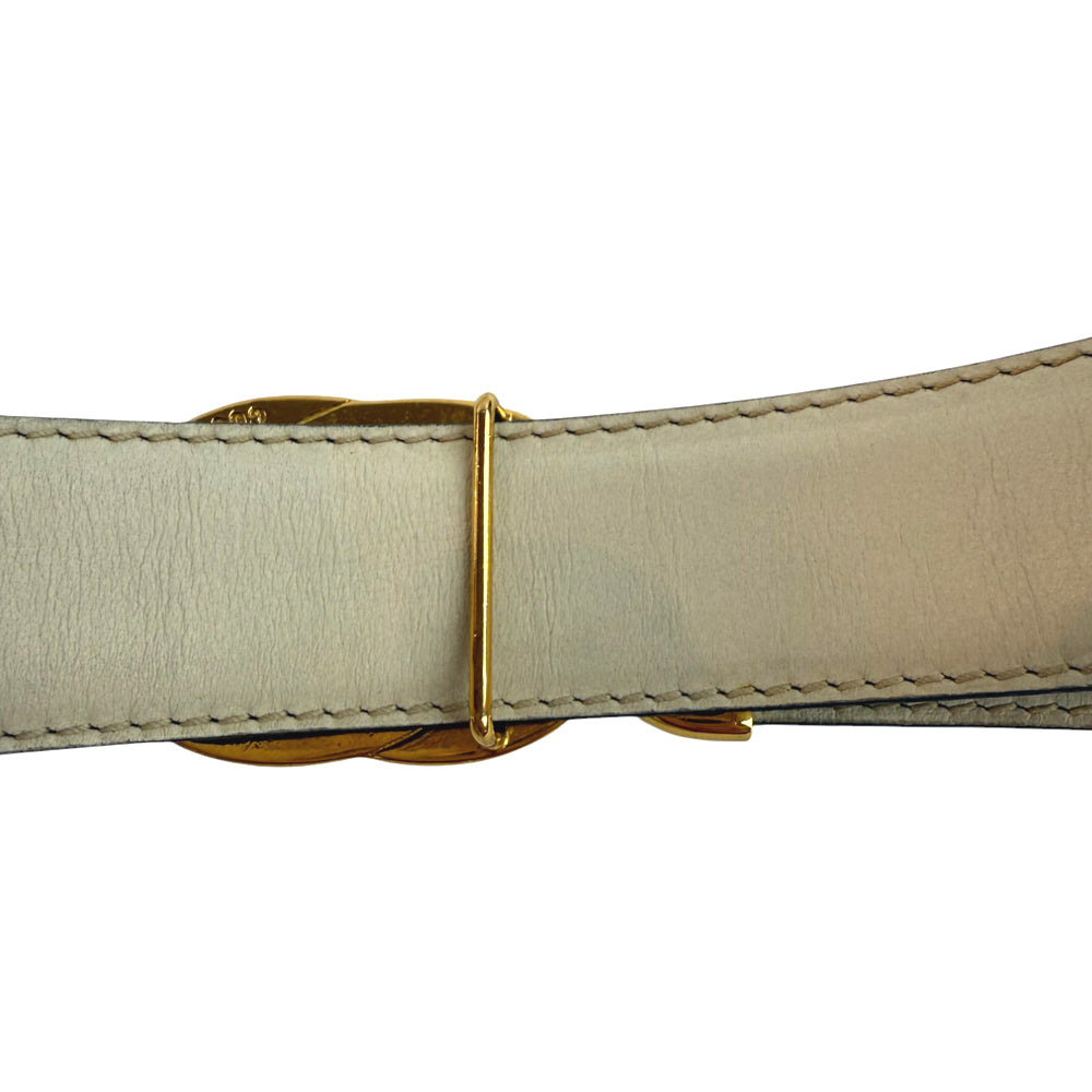 GUCCI GG Interlocking Navy Mens Belt Size 90cm/36" LHQ691