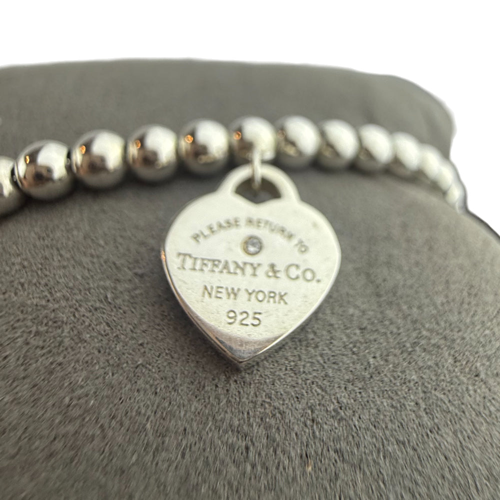 TIFFANY & Co. Return To Silver / Blue Diamond Bracelet LHQ694
