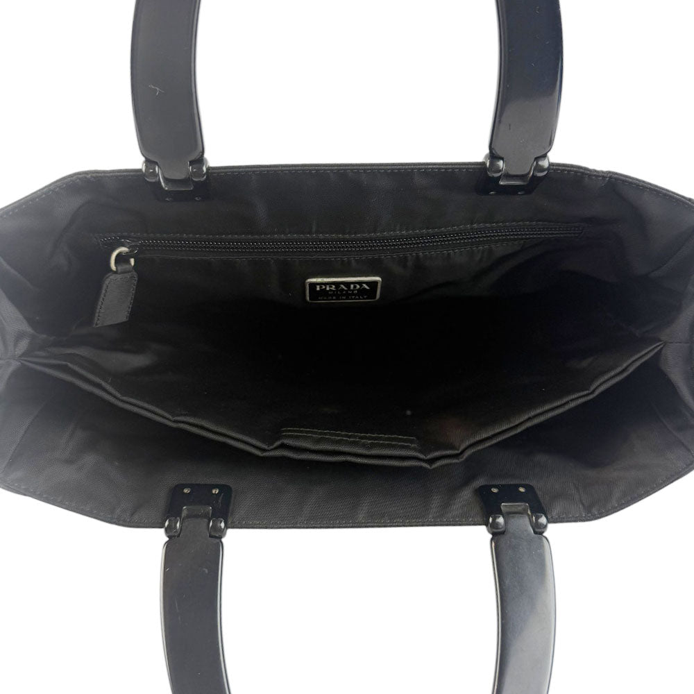 PRADA Black Nylon Tote Handbag LHQ699