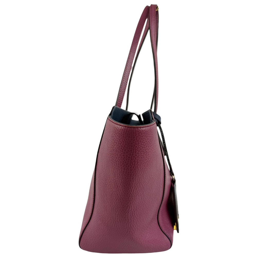 GUCCI Swing Purple Leather Tote Shoulder Bag LHQ701