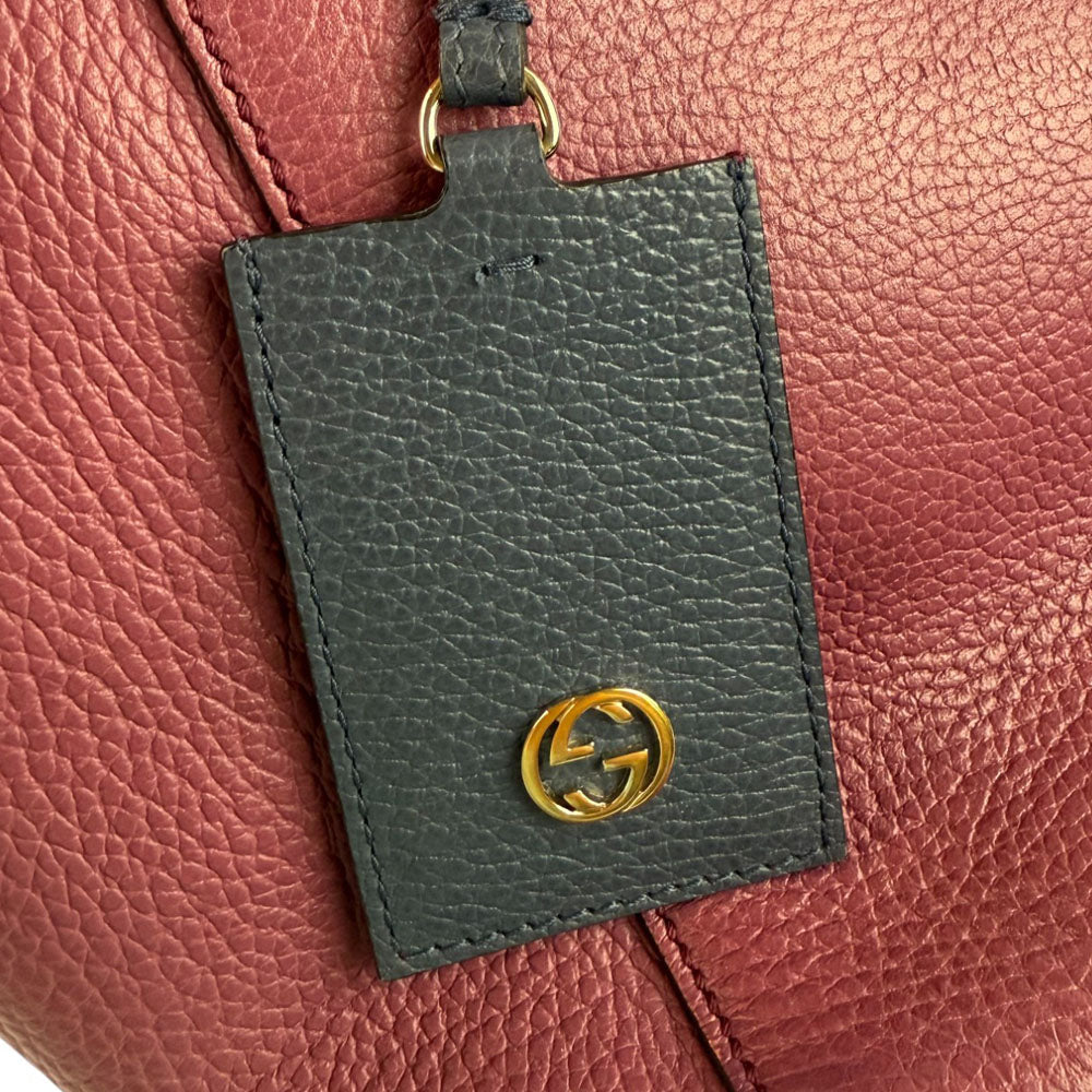 GUCCI Swing Purple Leather Tote Shoulder Bag LHQ701