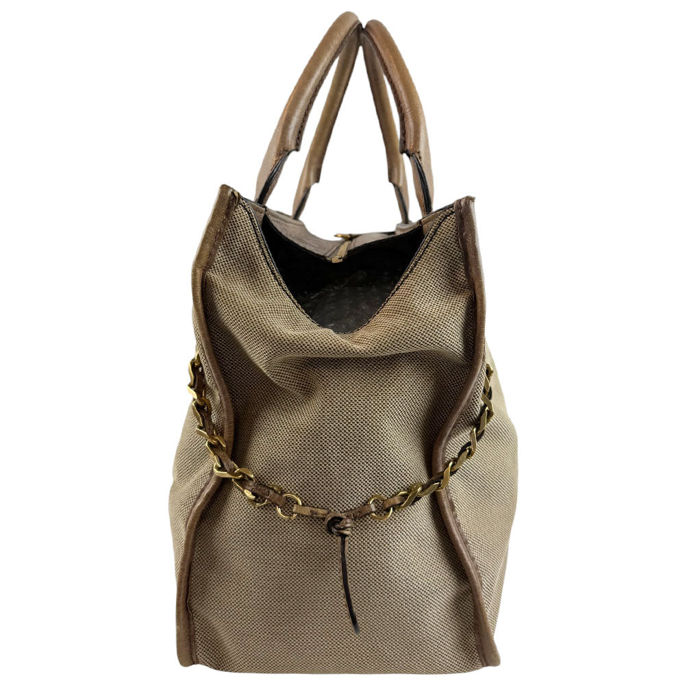 CHLOE Harley Brown Tote Shoulder Bag LHQ702