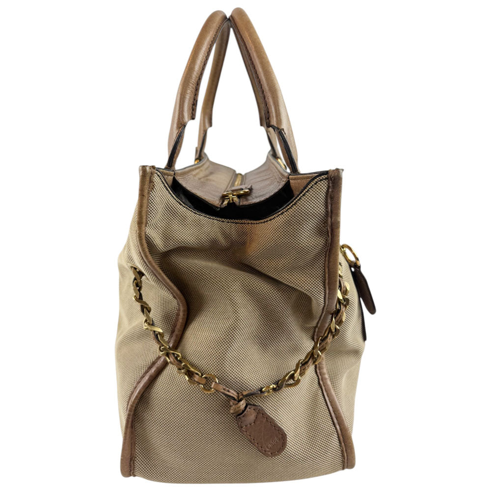 CHLOE Harley Brown Tote Shoulder Bag LHQ702