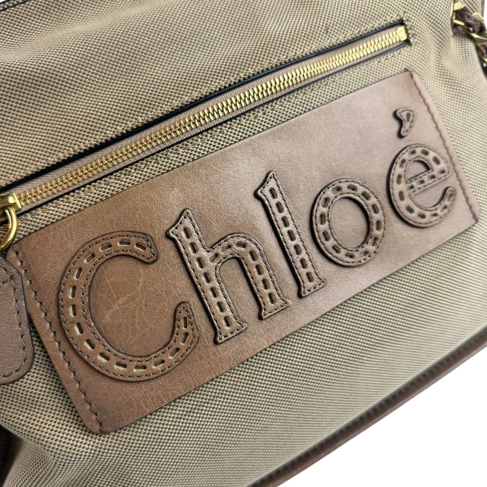 CHLOE Harley Brown Tote Shoulder Bag LHQ702