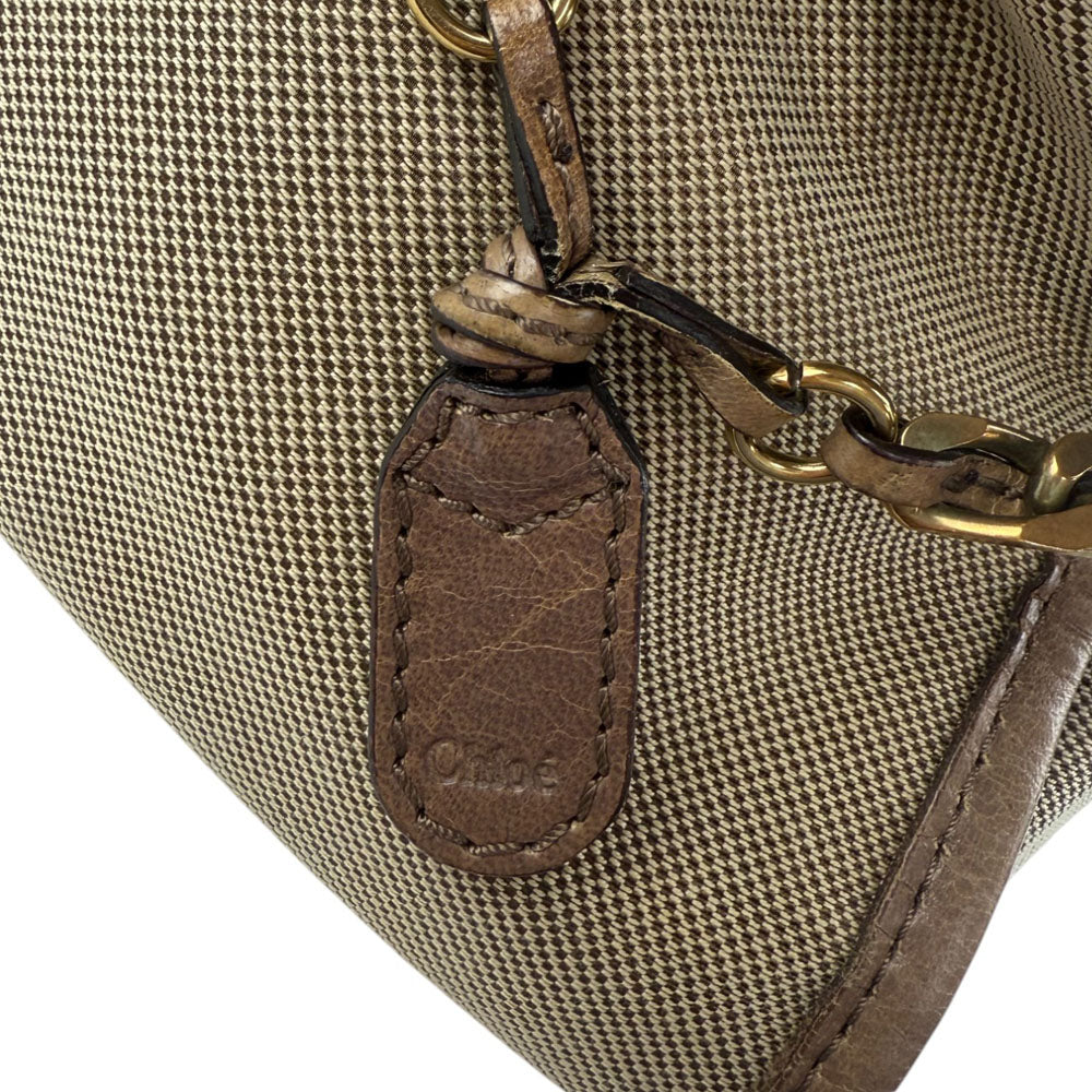 CHLOE Harley Brown Tote Shoulder Bag LHQ702