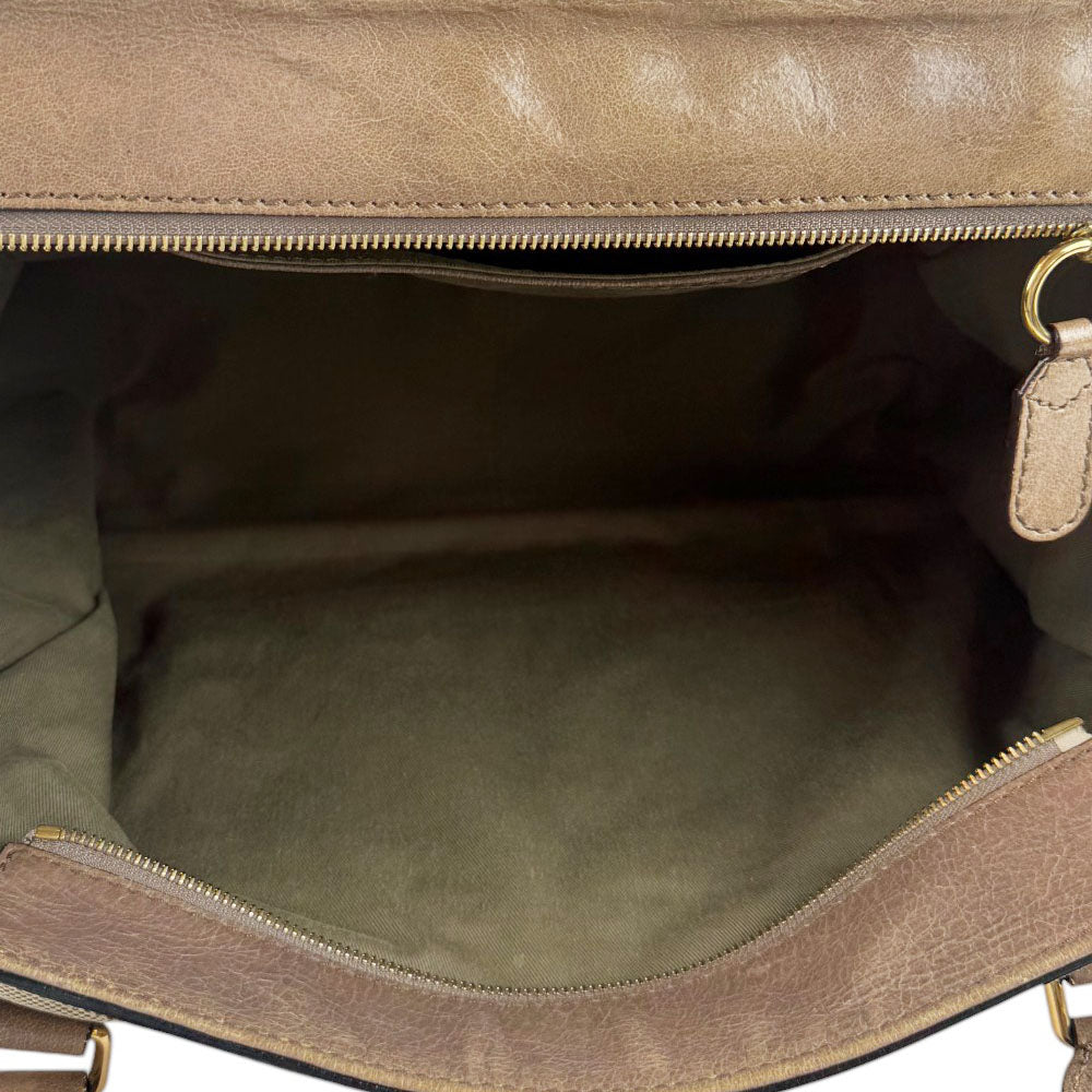 CHLOE Harley Brown Tote Shoulder Bag LHQ702