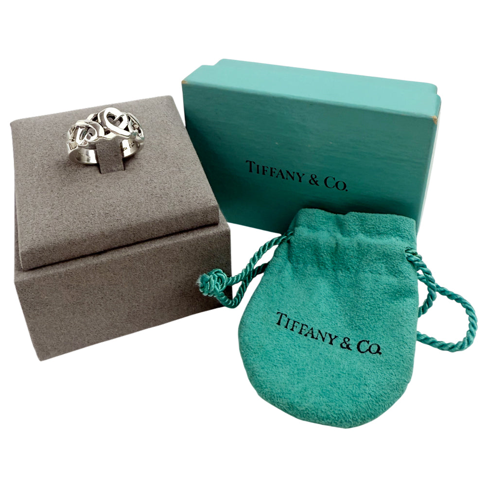 TIFFANY & CO Open Hearts Silver Ring LHQ710