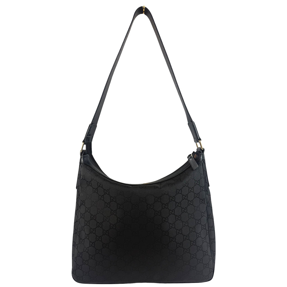 GUCCI GG Black Nylon Shoulder Bag LHQ731
