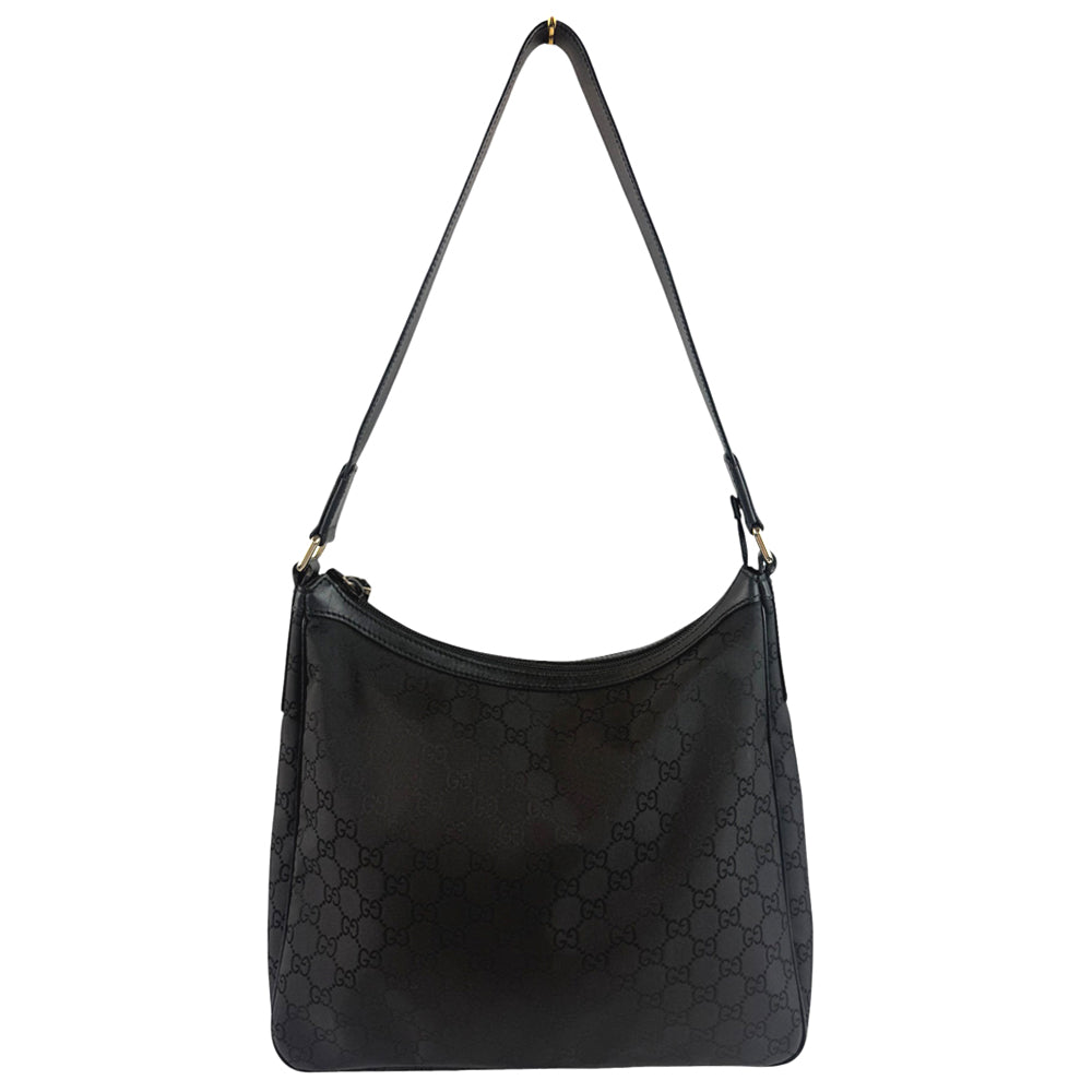 GUCCI GG Black Nylon Shoulder Bag LHQ731